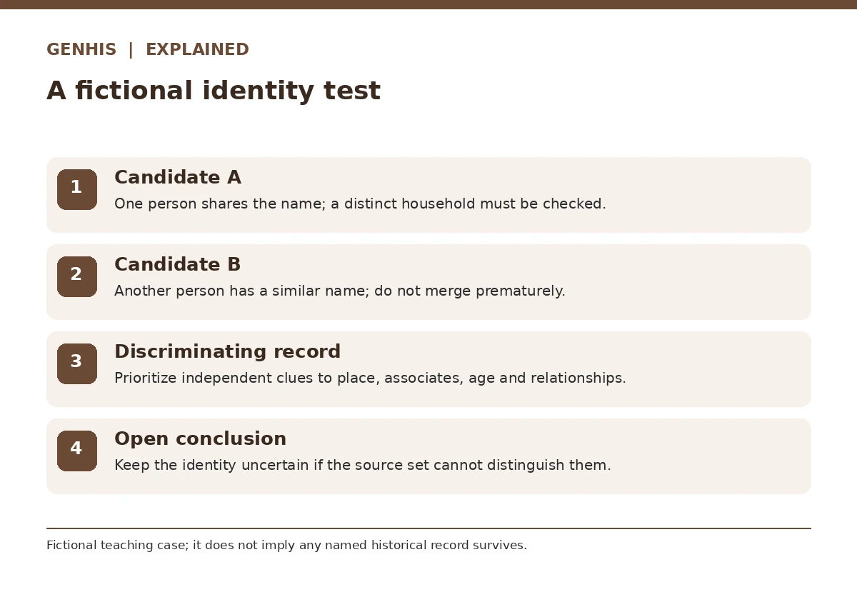 Final actionable checklist for genealogy research plan template consisting of four practical review criteria.